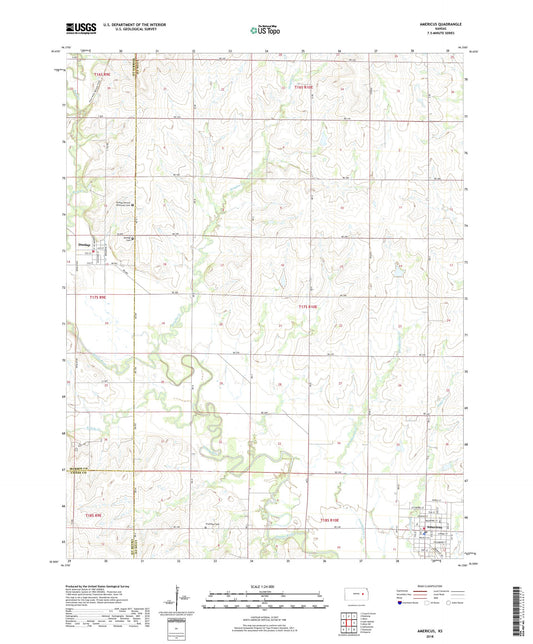 Americus Kansas US Topo Map Image