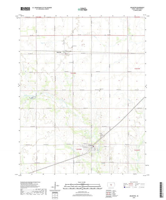 Arlington Kansas US Topo Map Image