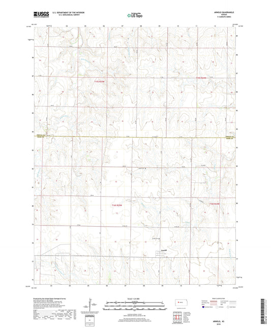 Arnold Kansas US Topo Map Image