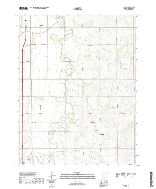 Assaria Kansas US Topo Map Image