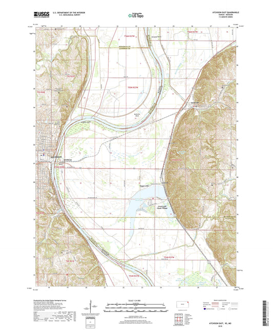 Atchison East Kansas US Topo Map Image