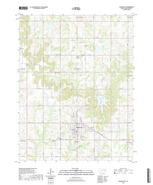 Baldwin City Kansas US Topo Map Image