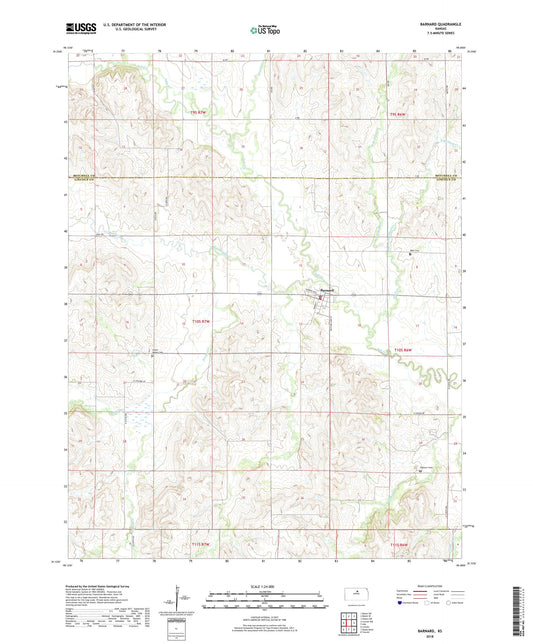 Barnard Kansas US Topo Map Image