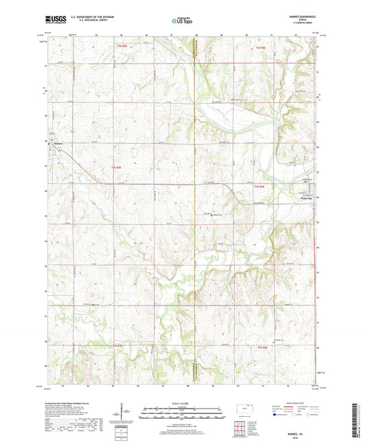 Barnes Kansas US Topo Map Image