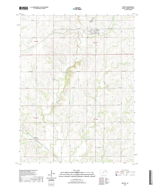 Beattie Kansas US Topo Map Image