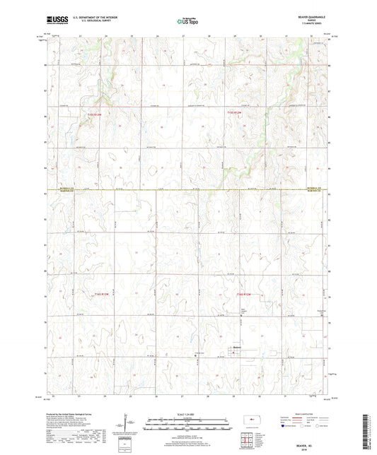Beaver Kansas US Topo Map Image