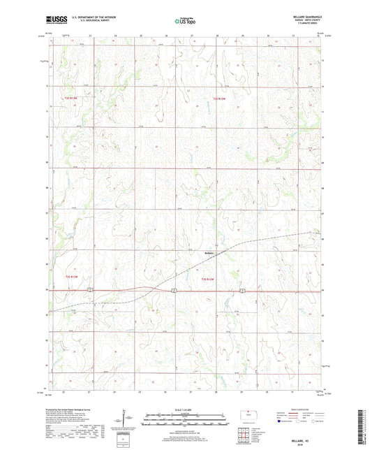 Bellaire Kansas US Topo Map Image