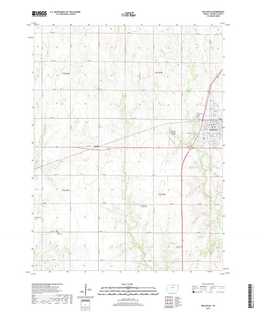 Belleville Kansas US Topo Map Image