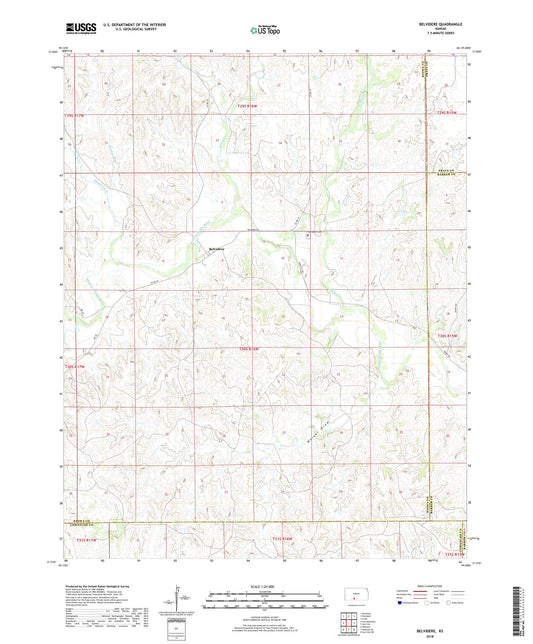 Belvidere Kansas US Topo Map Image