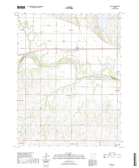 Belvue Kansas US Topo Map Image