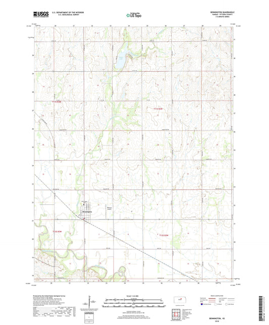 Bennington Kansas US Topo Map Image