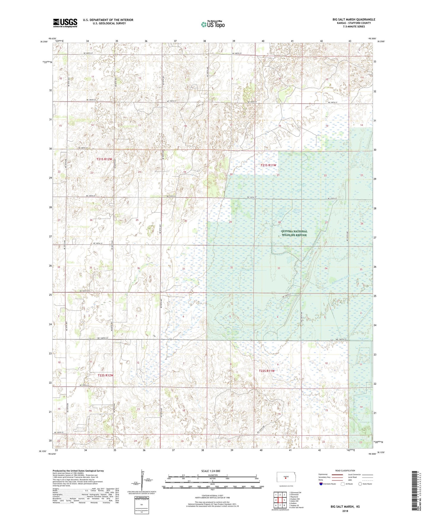 Big Salt Marsh Kansas US Topo Map Image