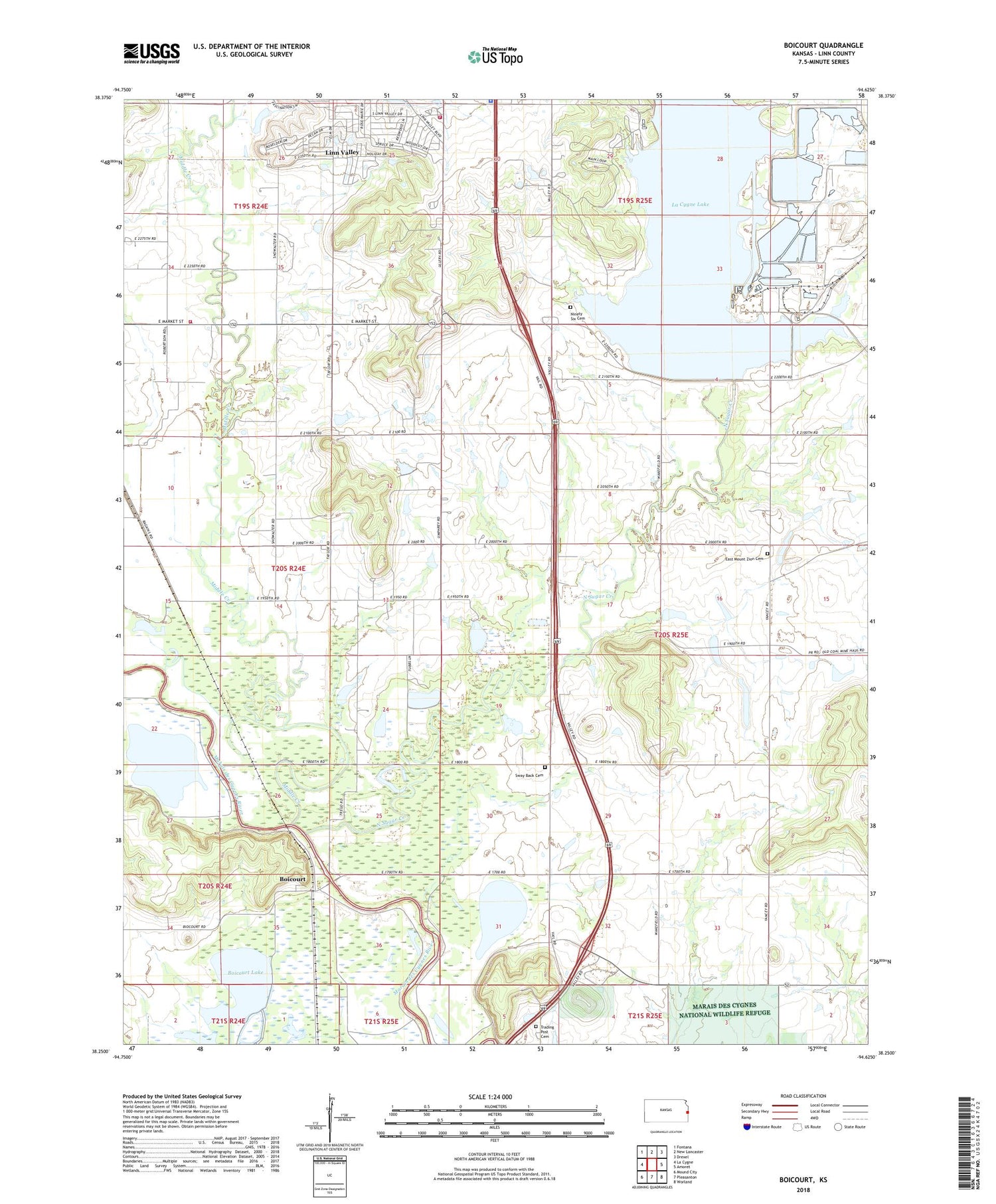 Boicourt Kansas US Topo Map Image