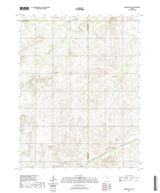 Brookville SW Kansas US Topo Map Image