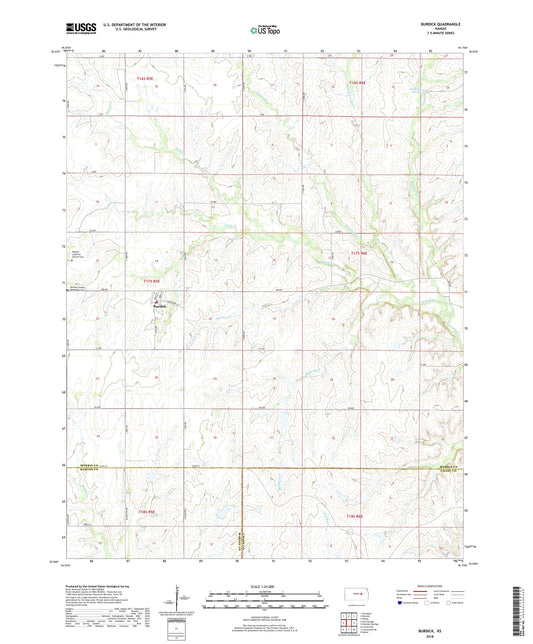 Burdick Kansas US Topo Map Image