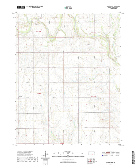 Caldwell NW Kansas US Topo Map Image