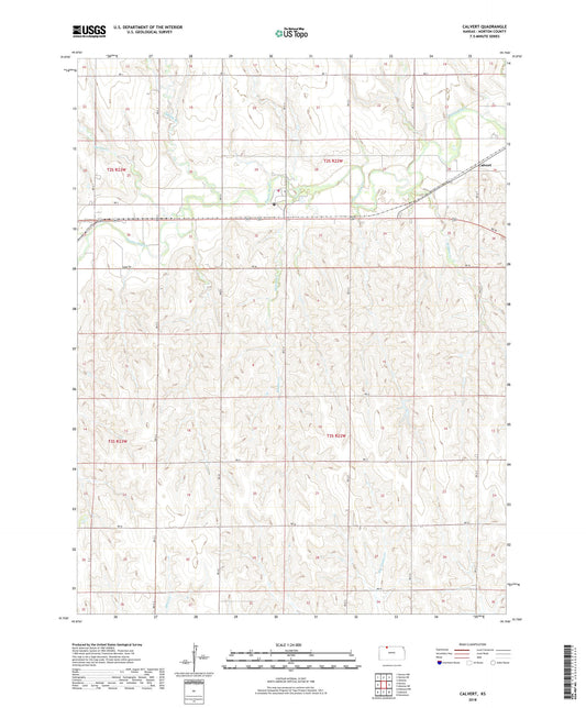 Calvert Kansas US Topo Map Image