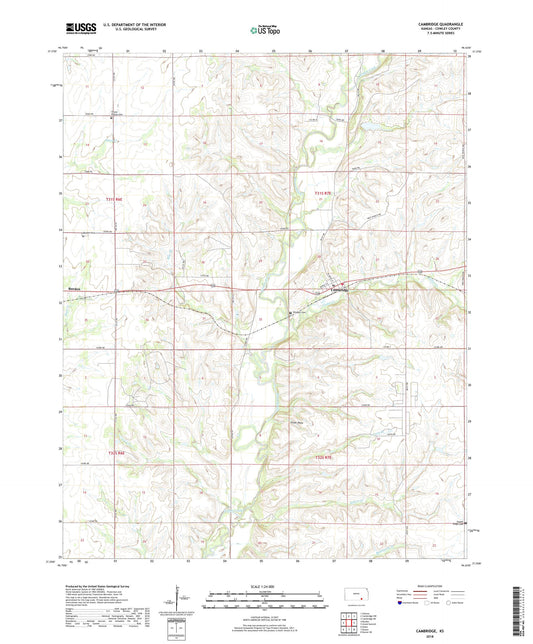 Cambridge Kansas US Topo Map Image