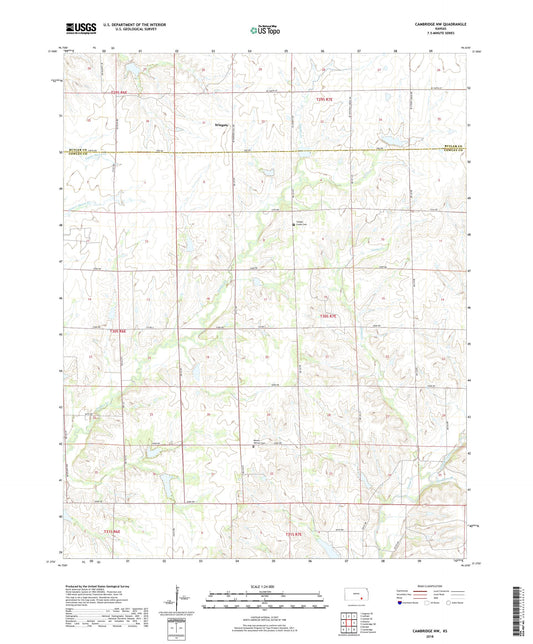 Cambridge NW Kansas US Topo Map Image