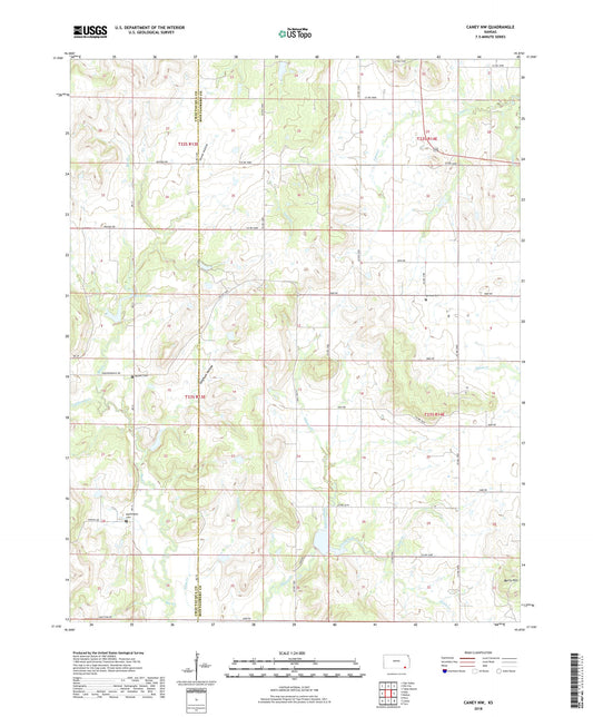 Caney NW Kansas US Topo Map Image