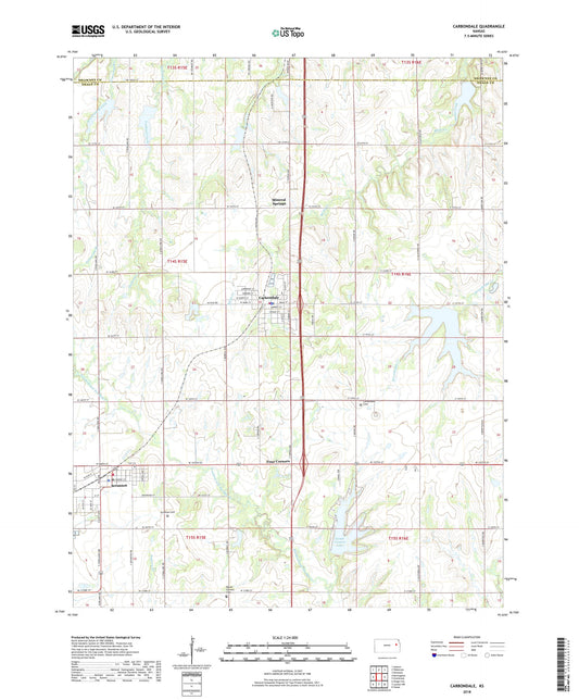 Carbondale Kansas US Topo Map Image