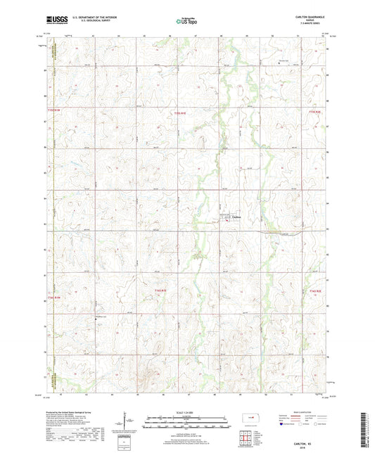 Carlton Kansas US Topo Map Image