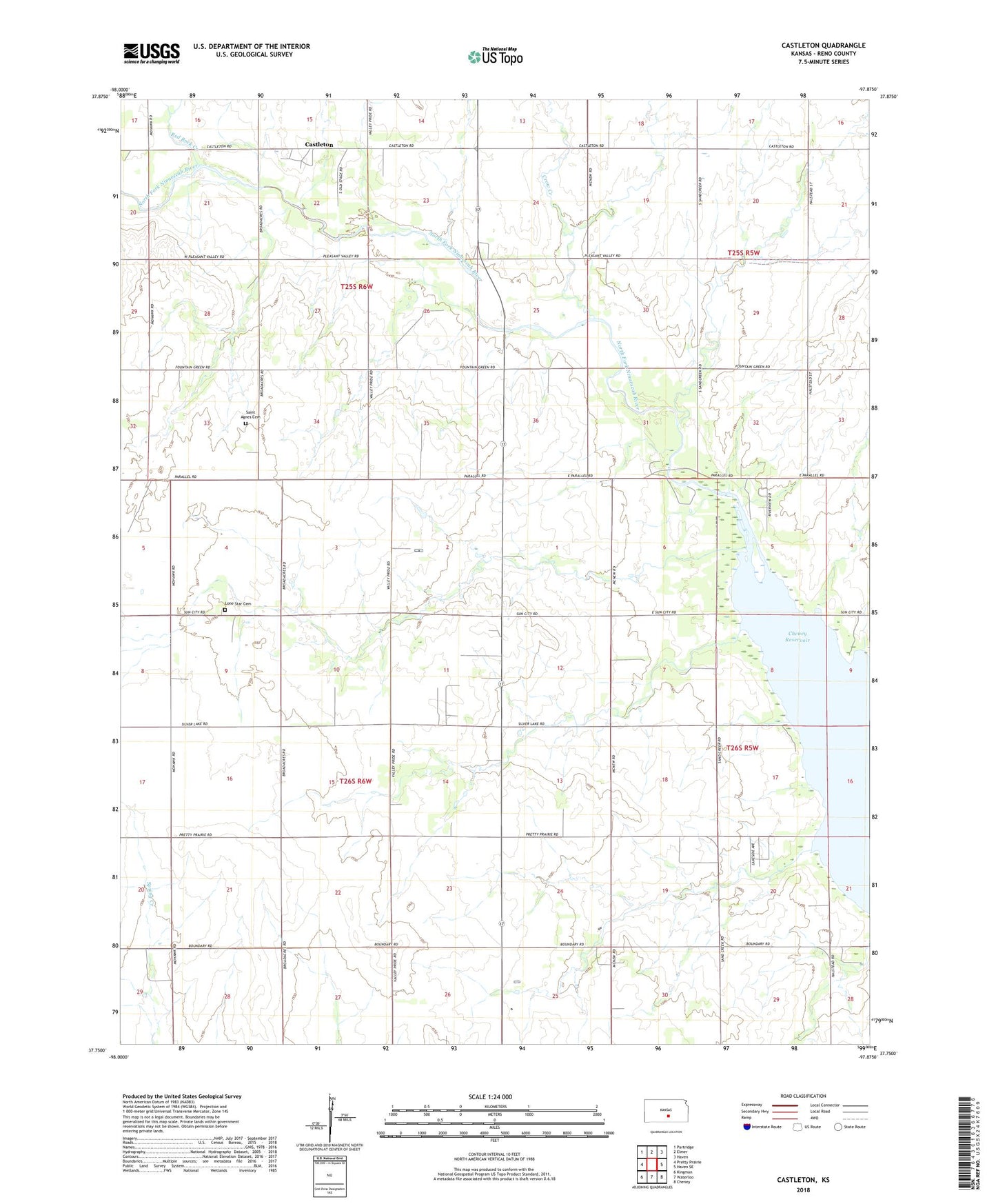 Castleton Kansas US Topo Map Image