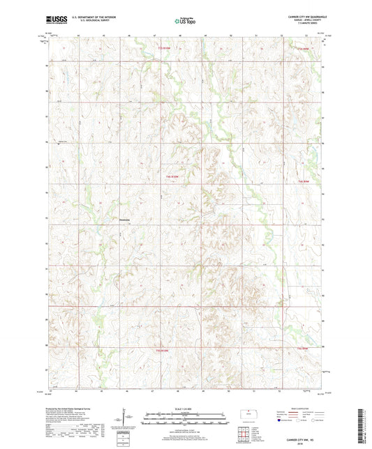 Cawker City NW Kansas US Topo Map Image