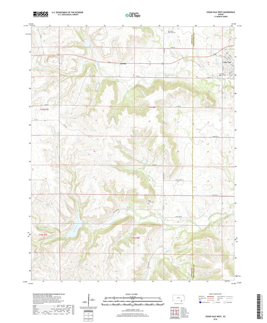 Cedar Vale West Kansas US Topo Map Image