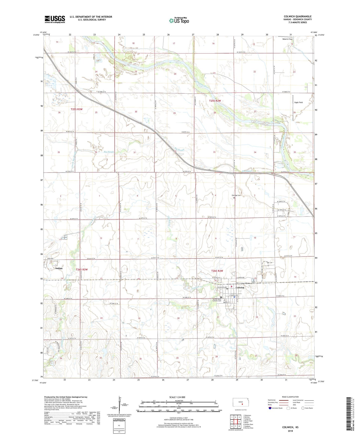 Colwich Kansas US Topo Map Image