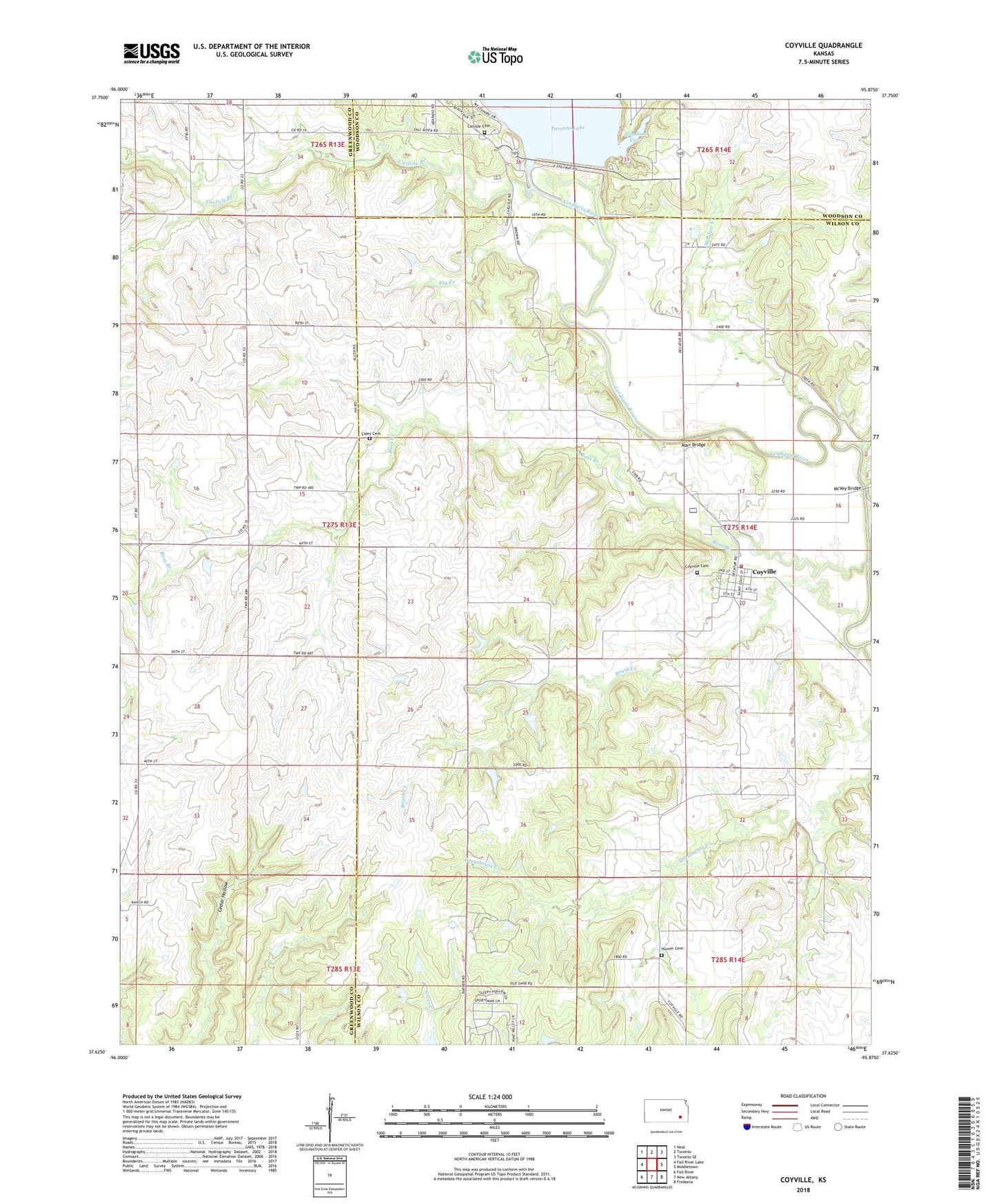 Coyville Kansas US Topo Map Image