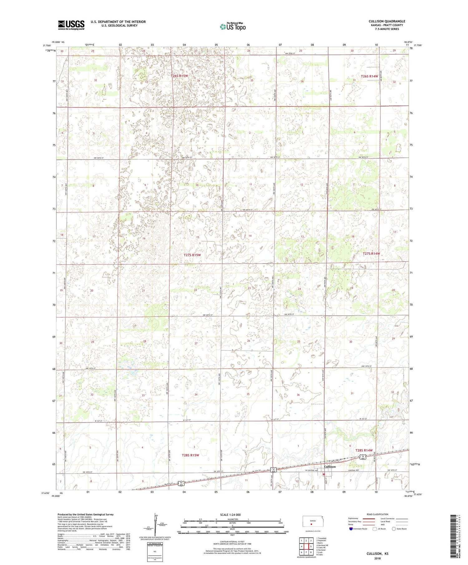 Cullison Kansas US Topo Map Image