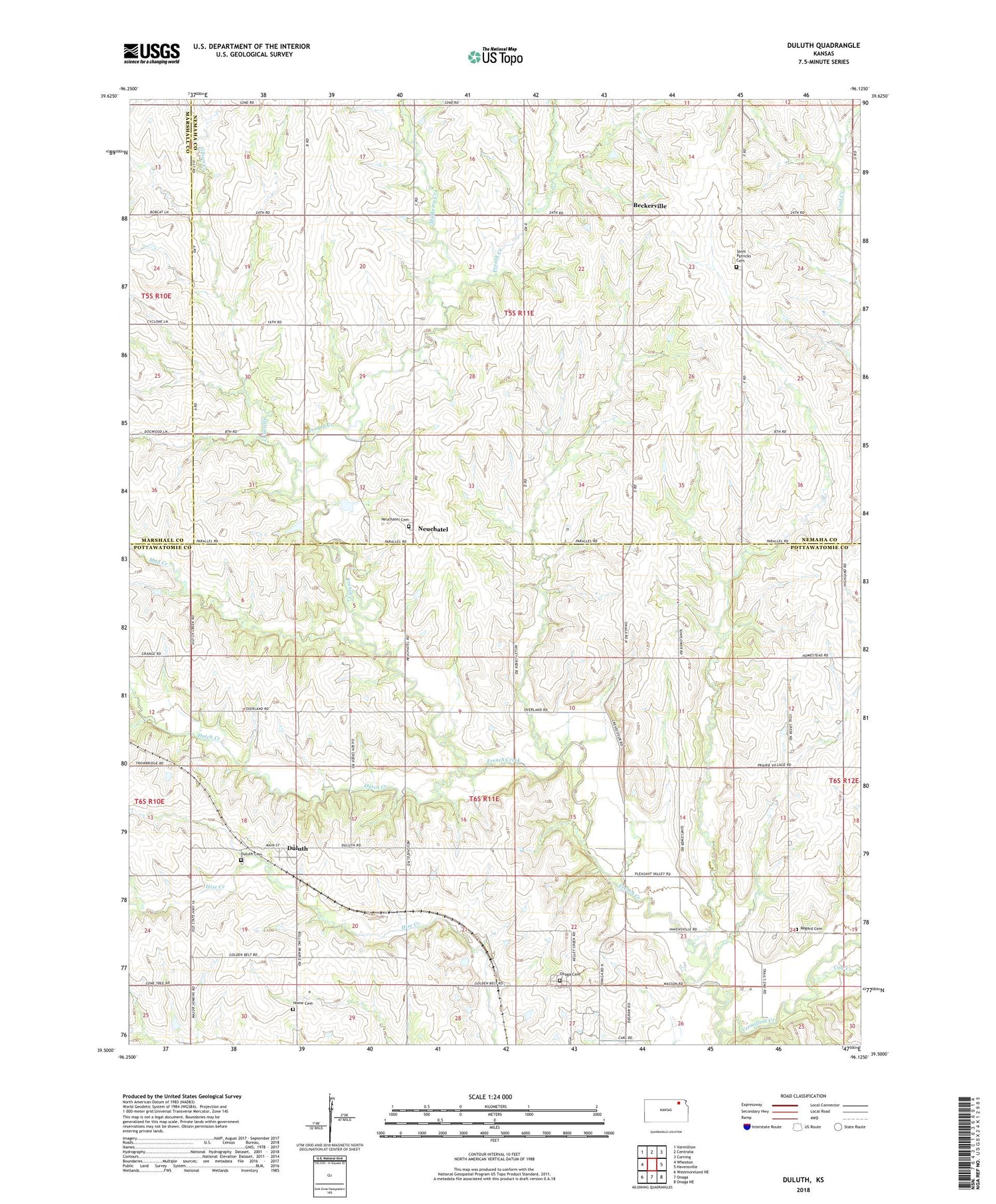 Duluth Kansas US Topo Map Image