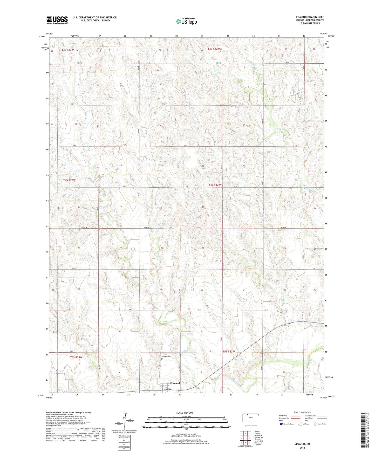 Edmond Kansas US Topo Map Image