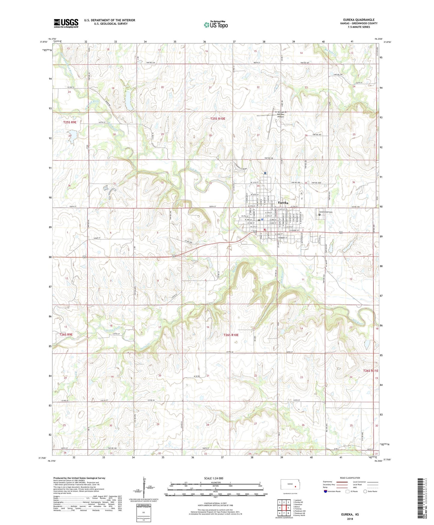 Eureka Kansas US Topo Map Image