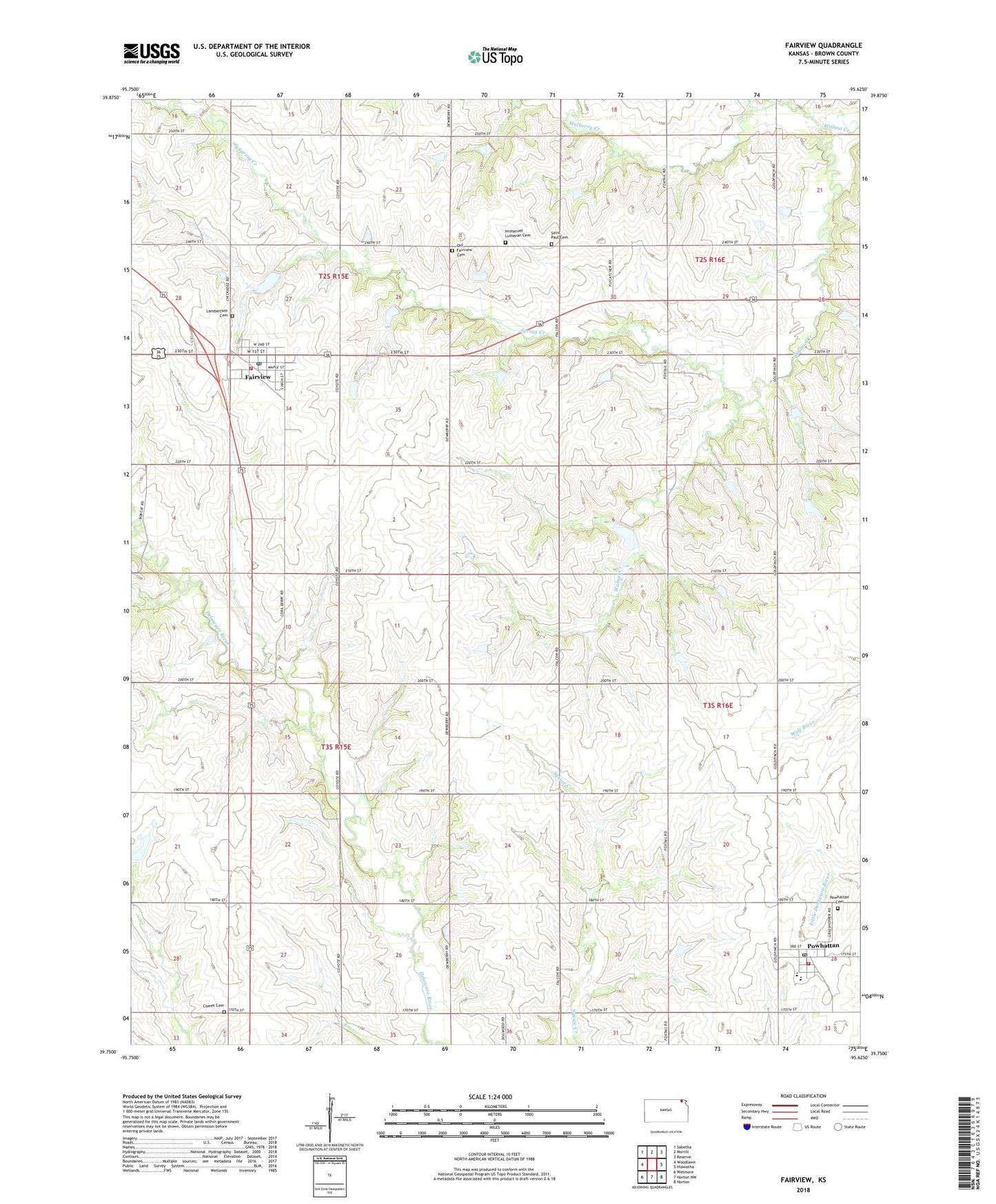 Fairview Kansas US Topo Map Image
