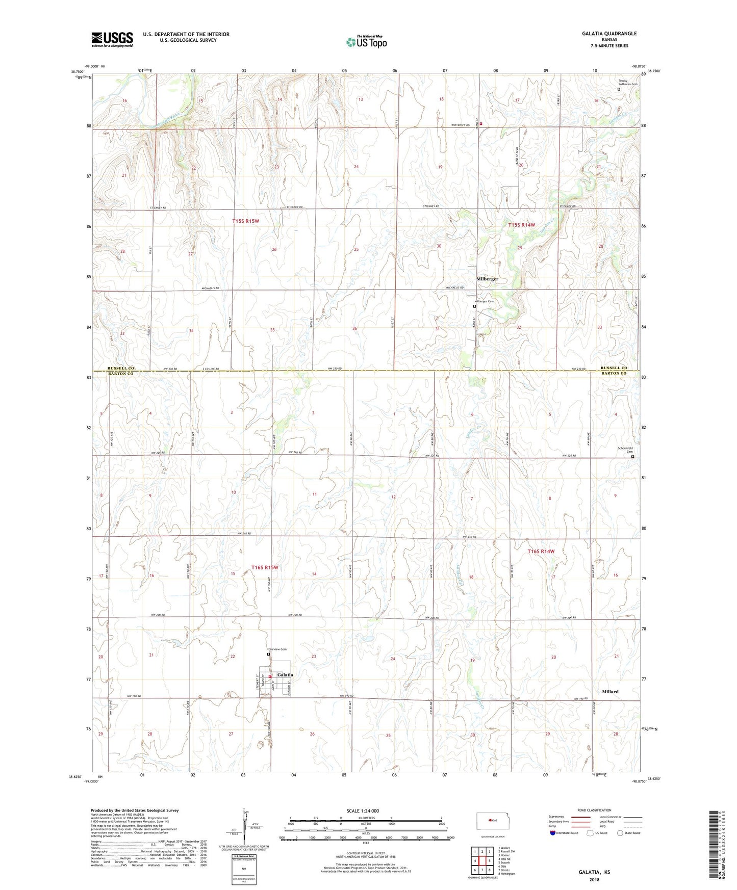 Galatia Kansas US Topo Map Image