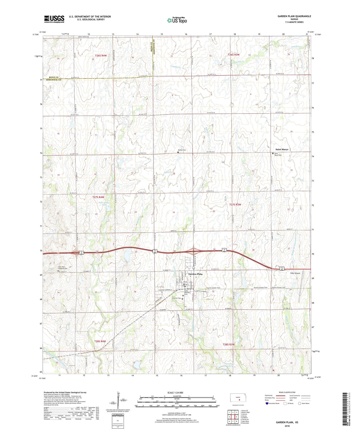 Garden Plain Kansas US Topo Map Image