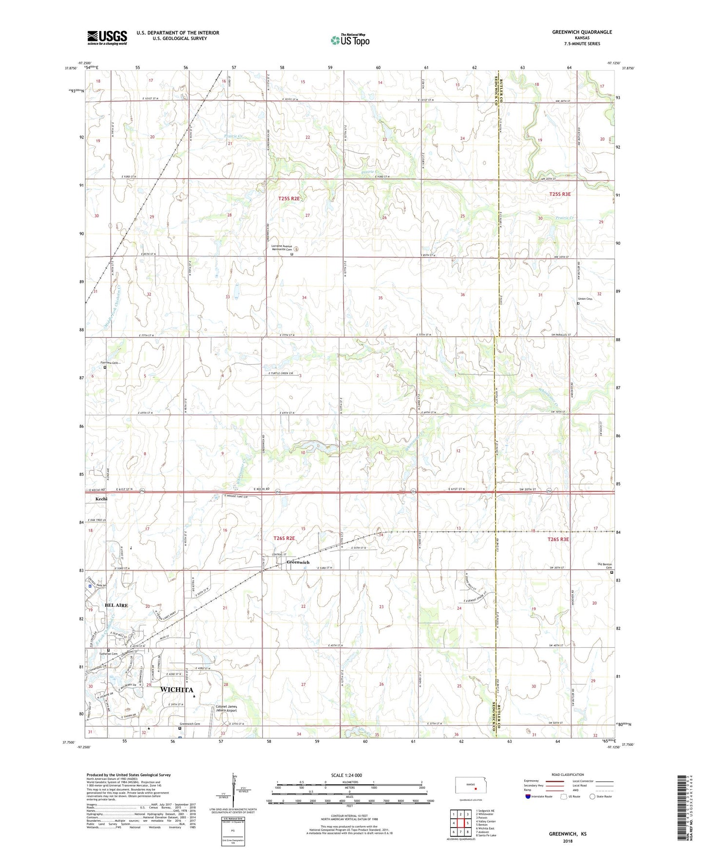 Greenwich Kansas US Topo Map Image