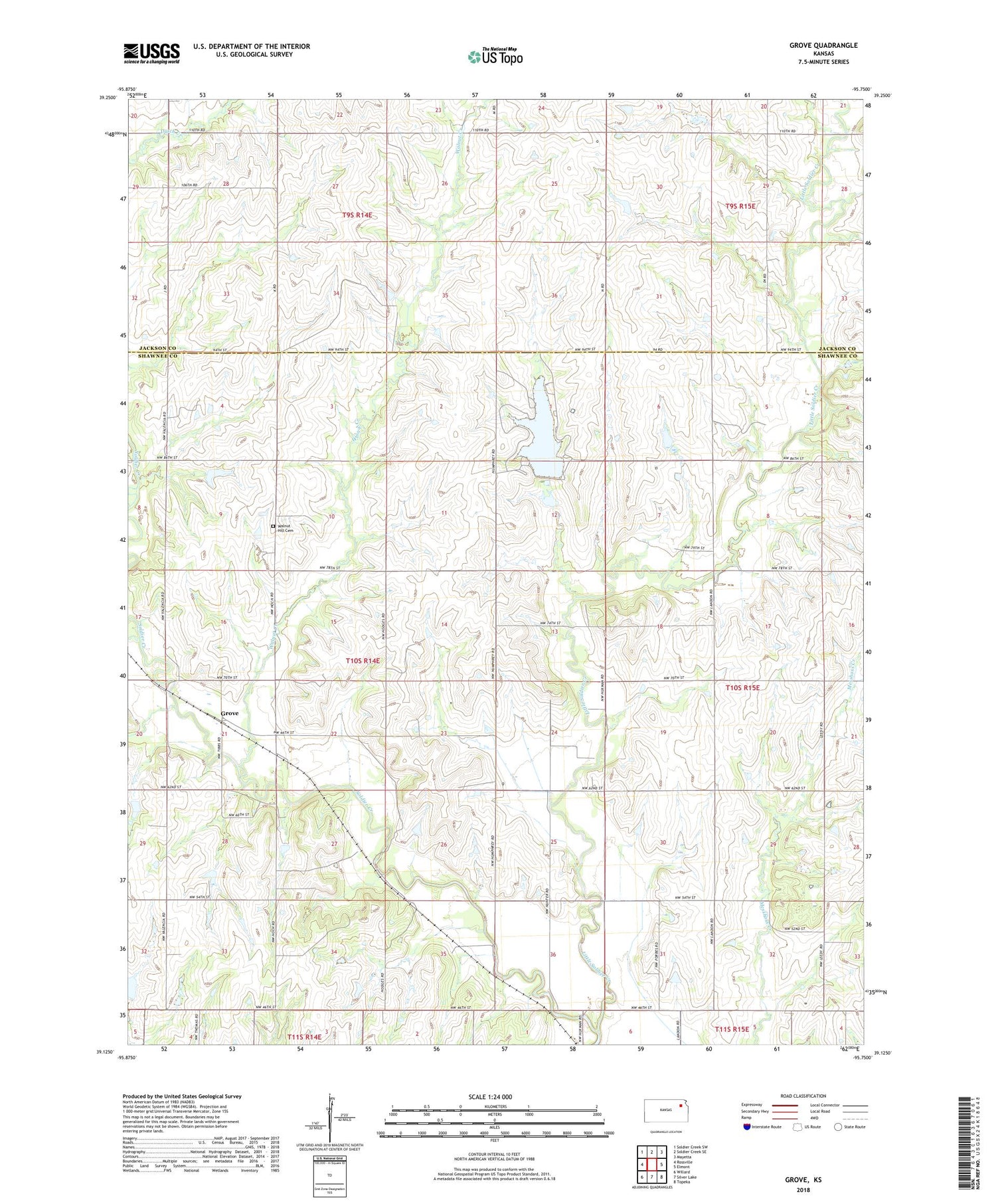 Grove Kansas US Topo Map Image