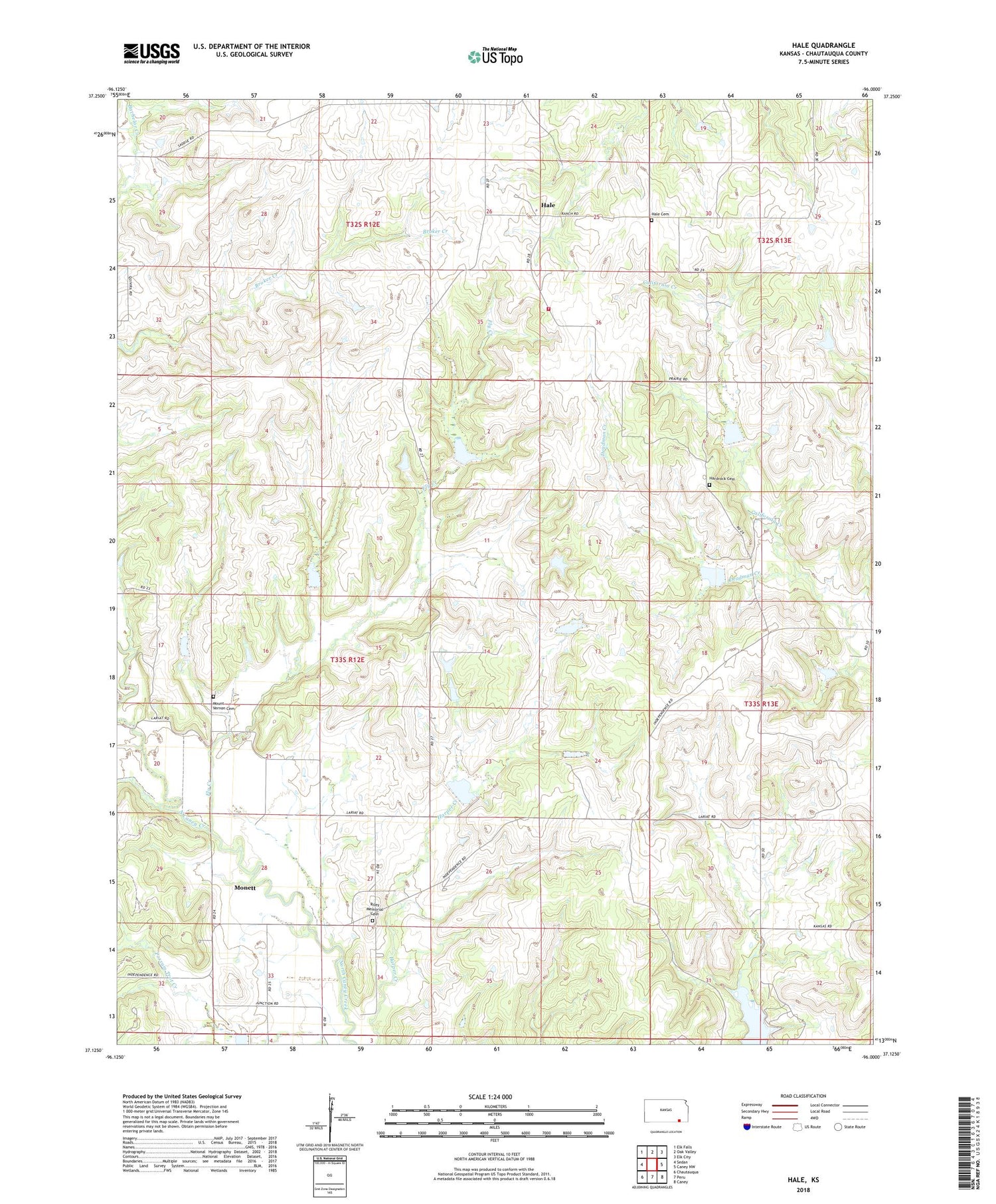 Hale Kansas US Topo Map Image