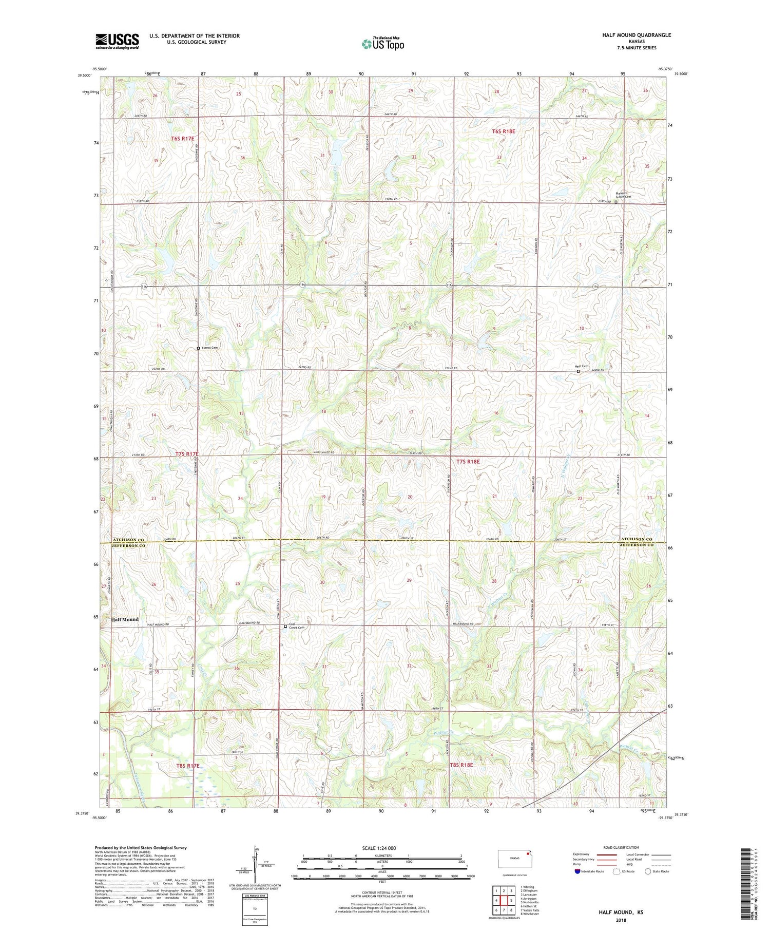 Half Mound Kansas US Topo Map Image