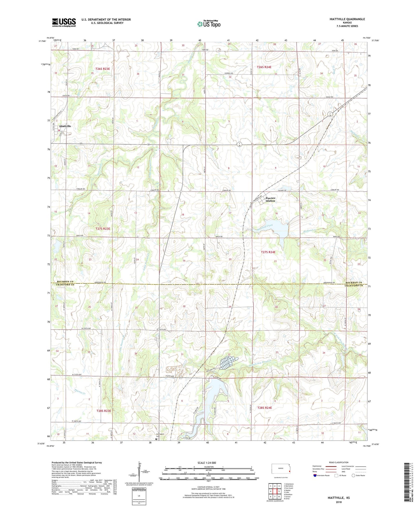 Hiattville Kansas US Topo Map Image