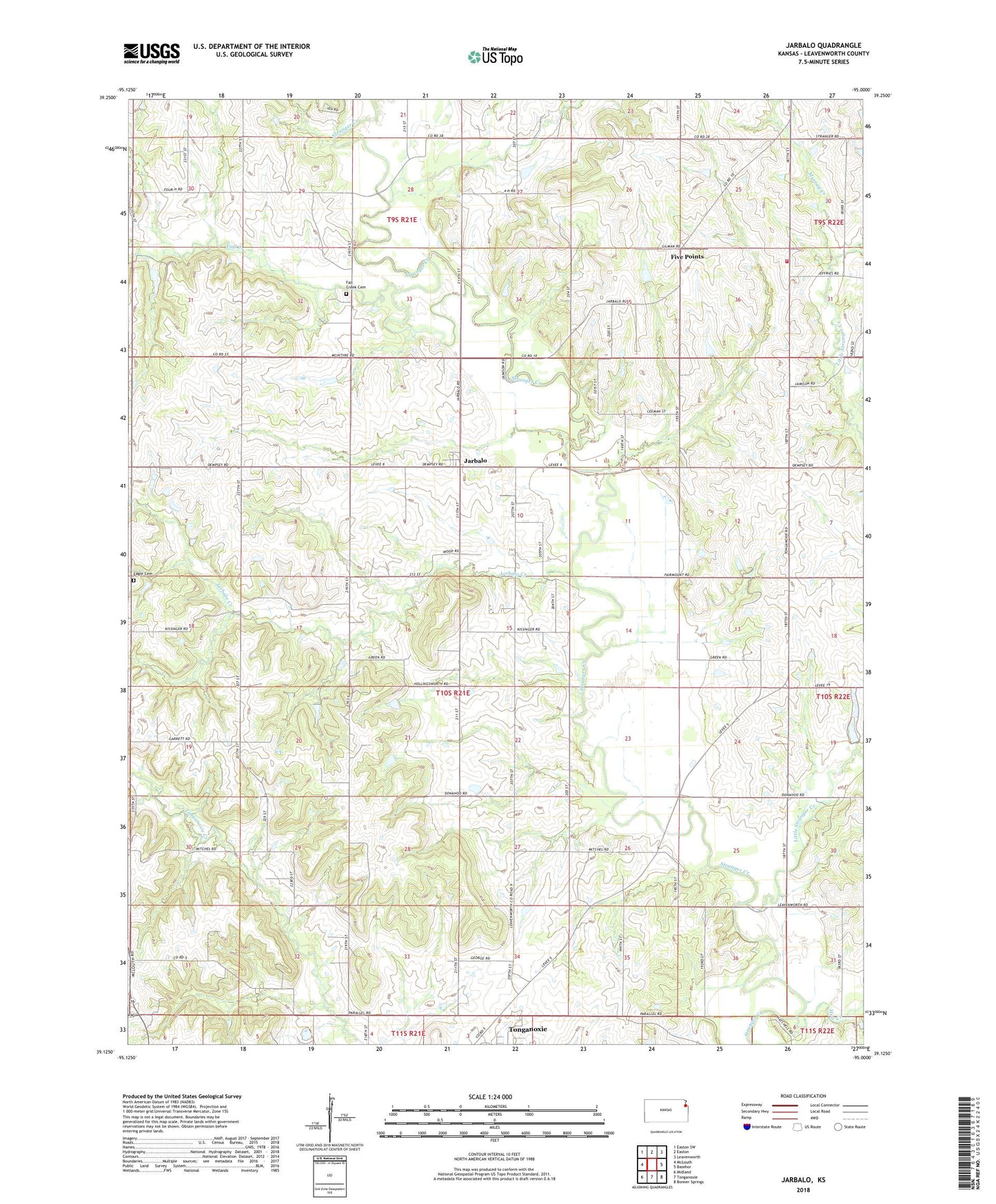 Jarbalo Kansas US Topo Map Image