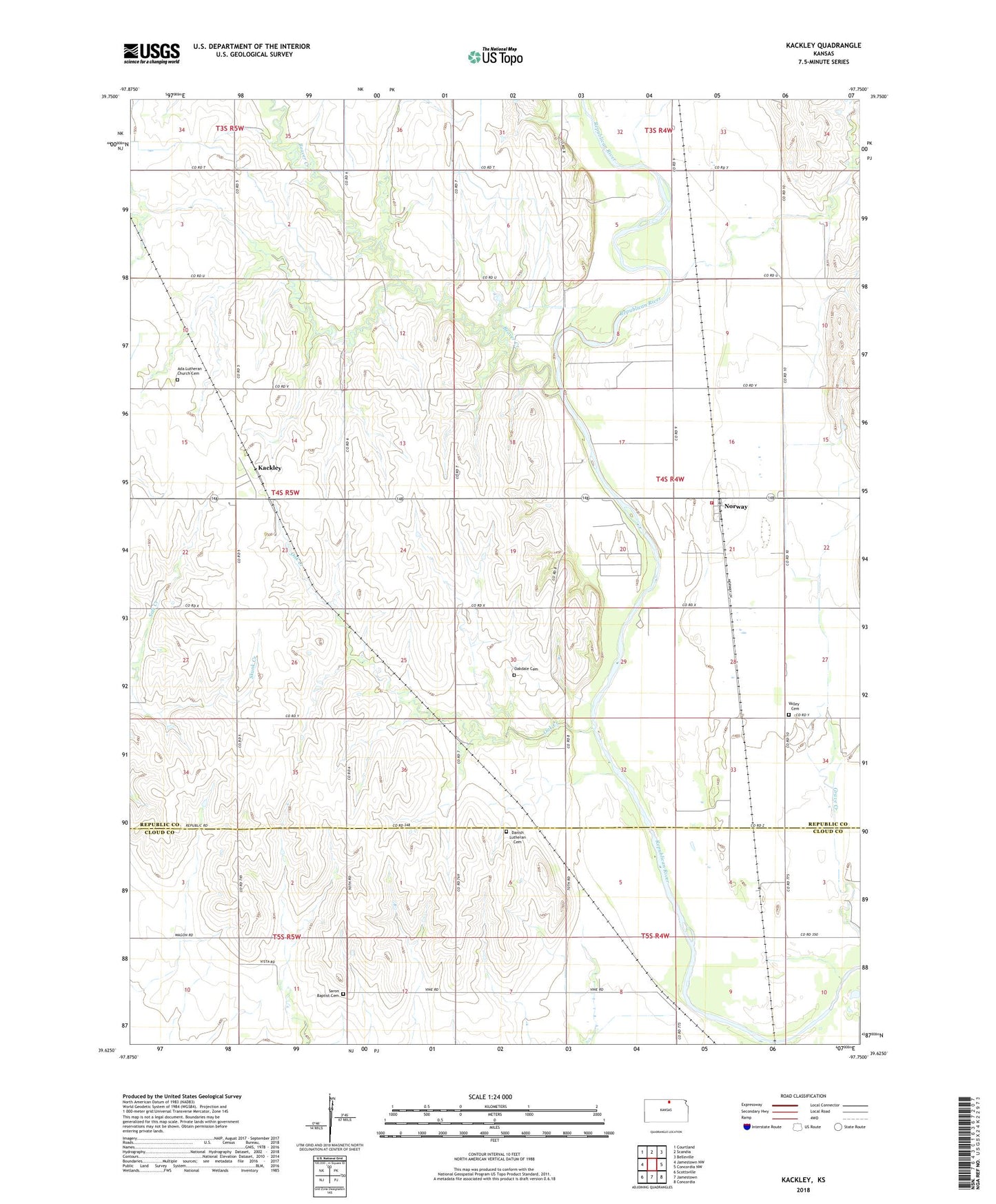 Kackley Kansas US Topo Map Image