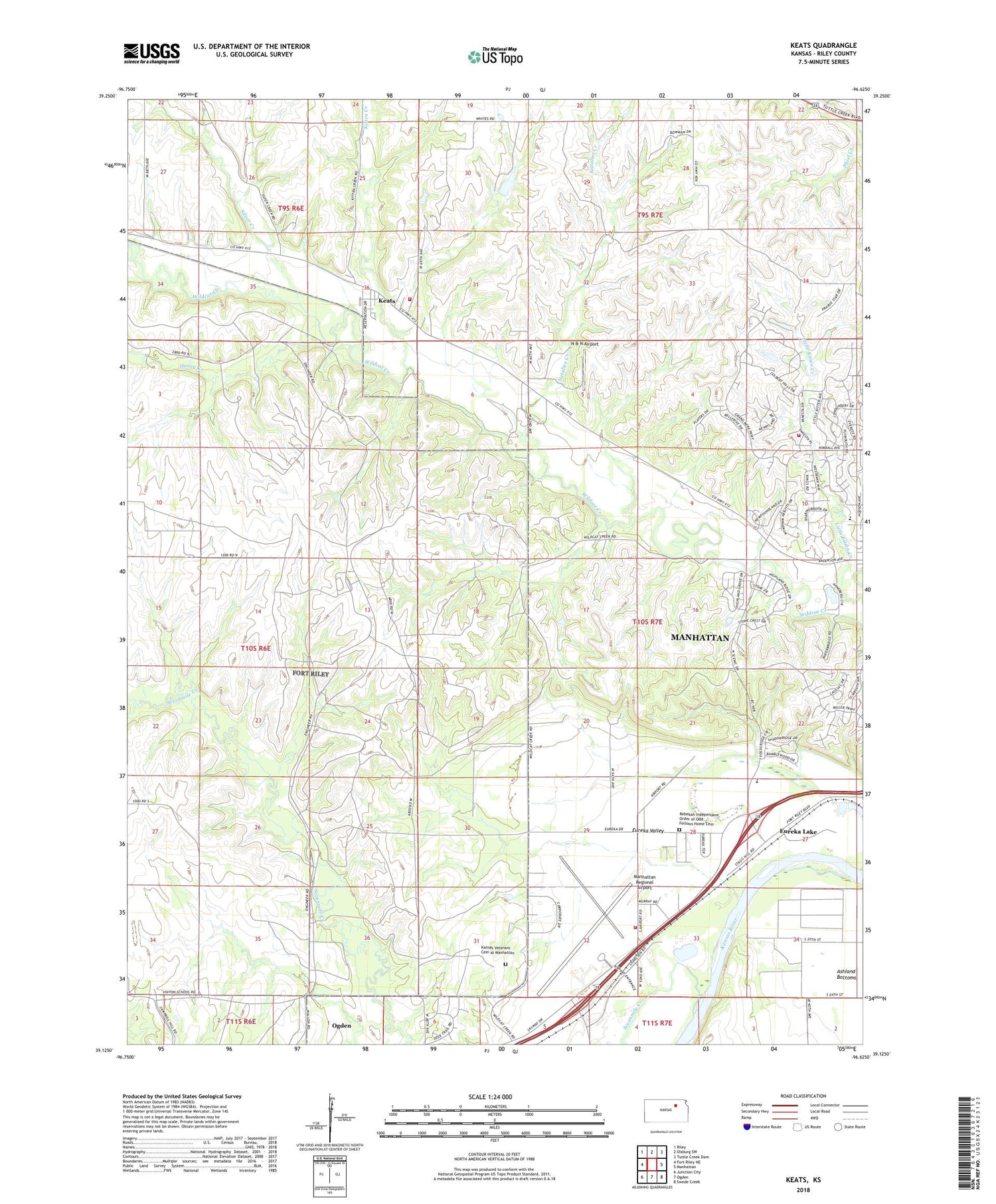 Keats Kansas US Topo Map Image