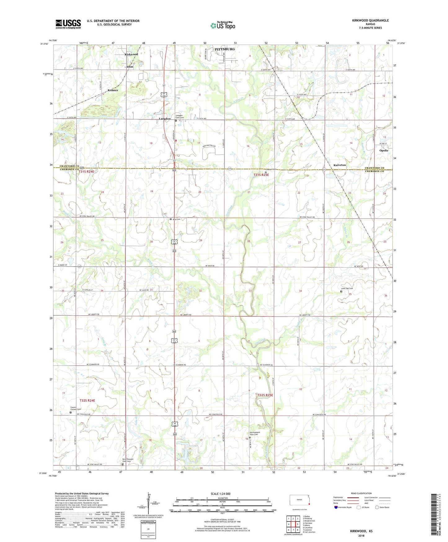 Kirkwood Kansas US Topo Map Image
