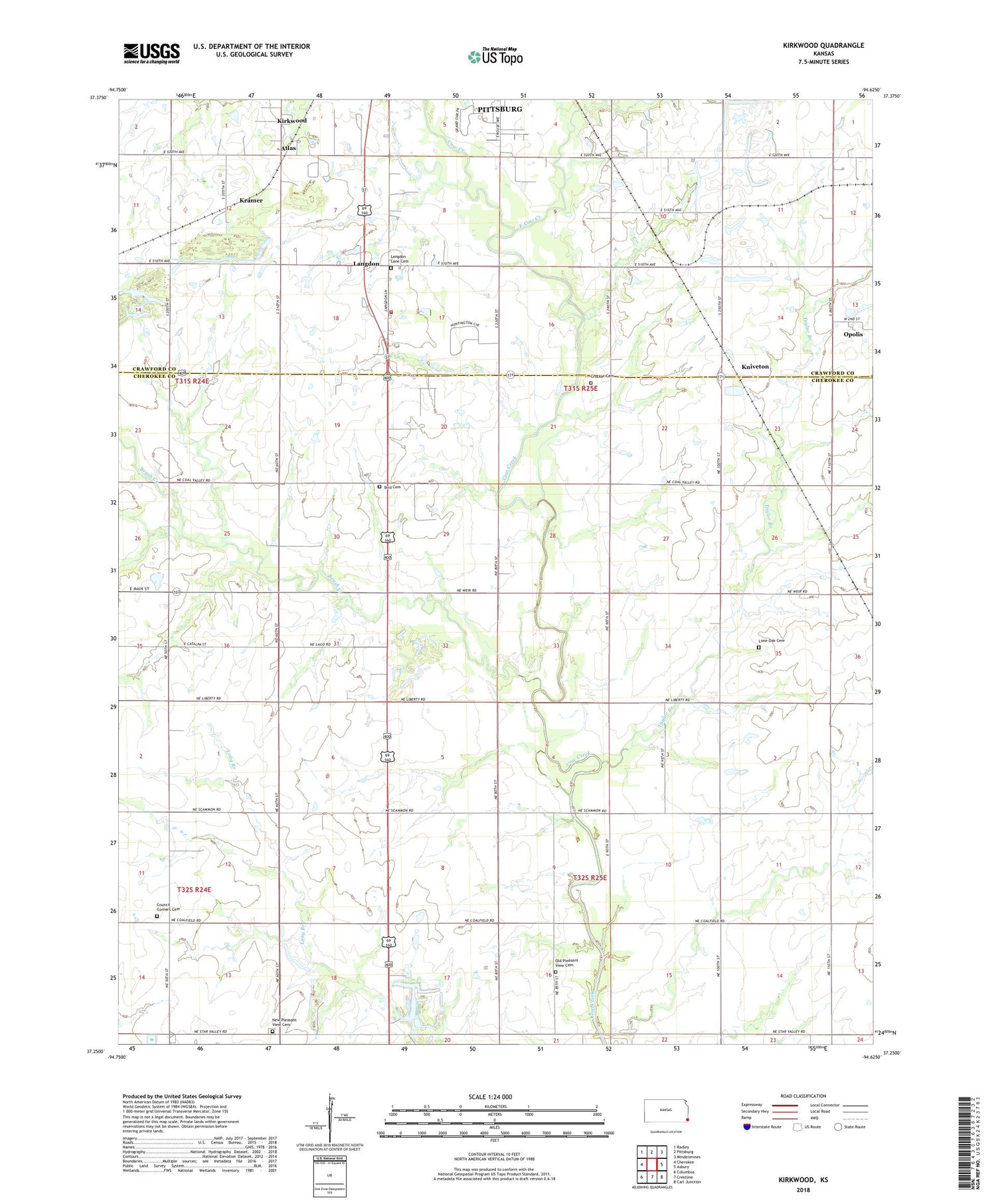 Kirkwood Kansas US Topo Map Image