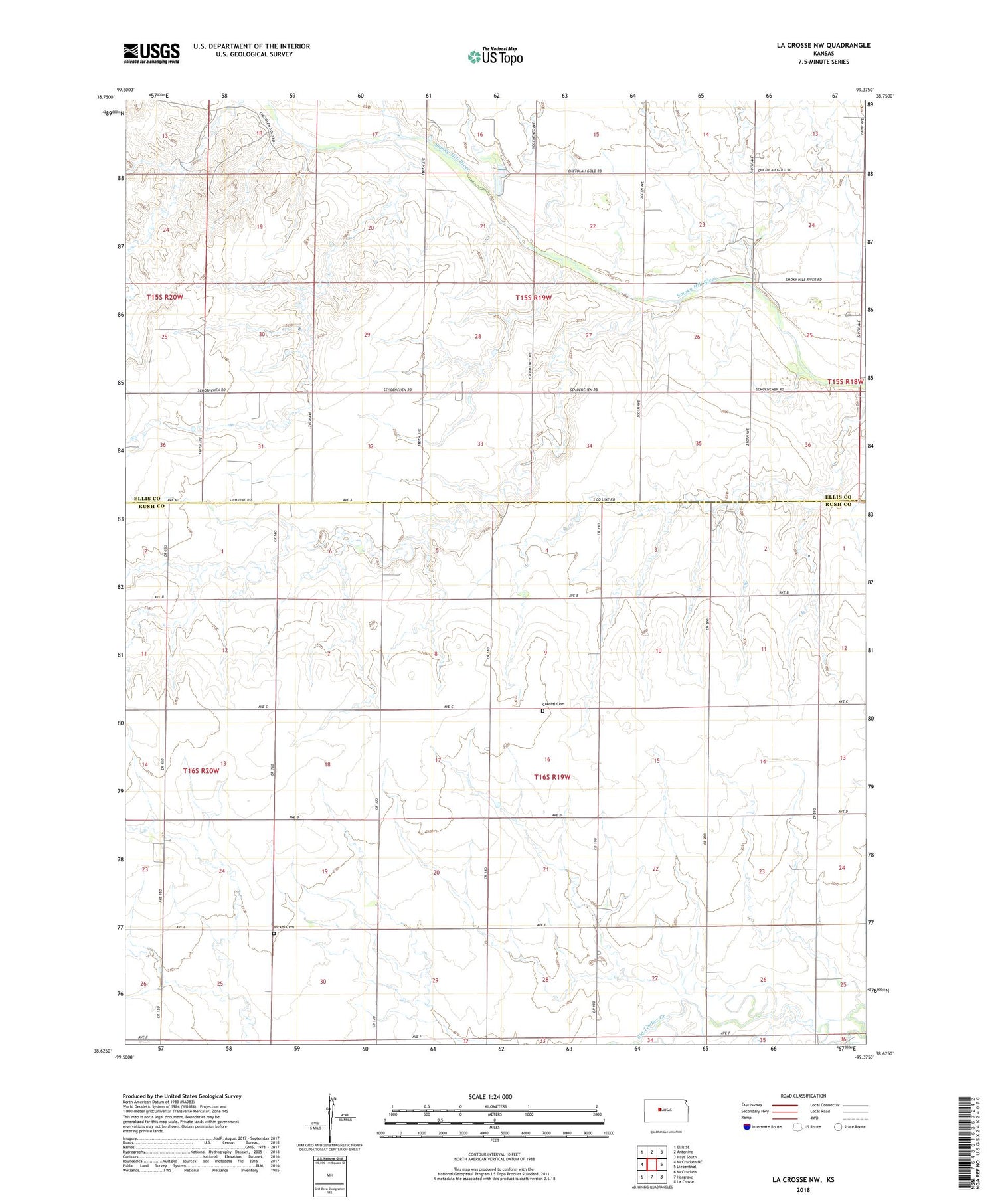 La Crosse NW Kansas US Topo Map Image
