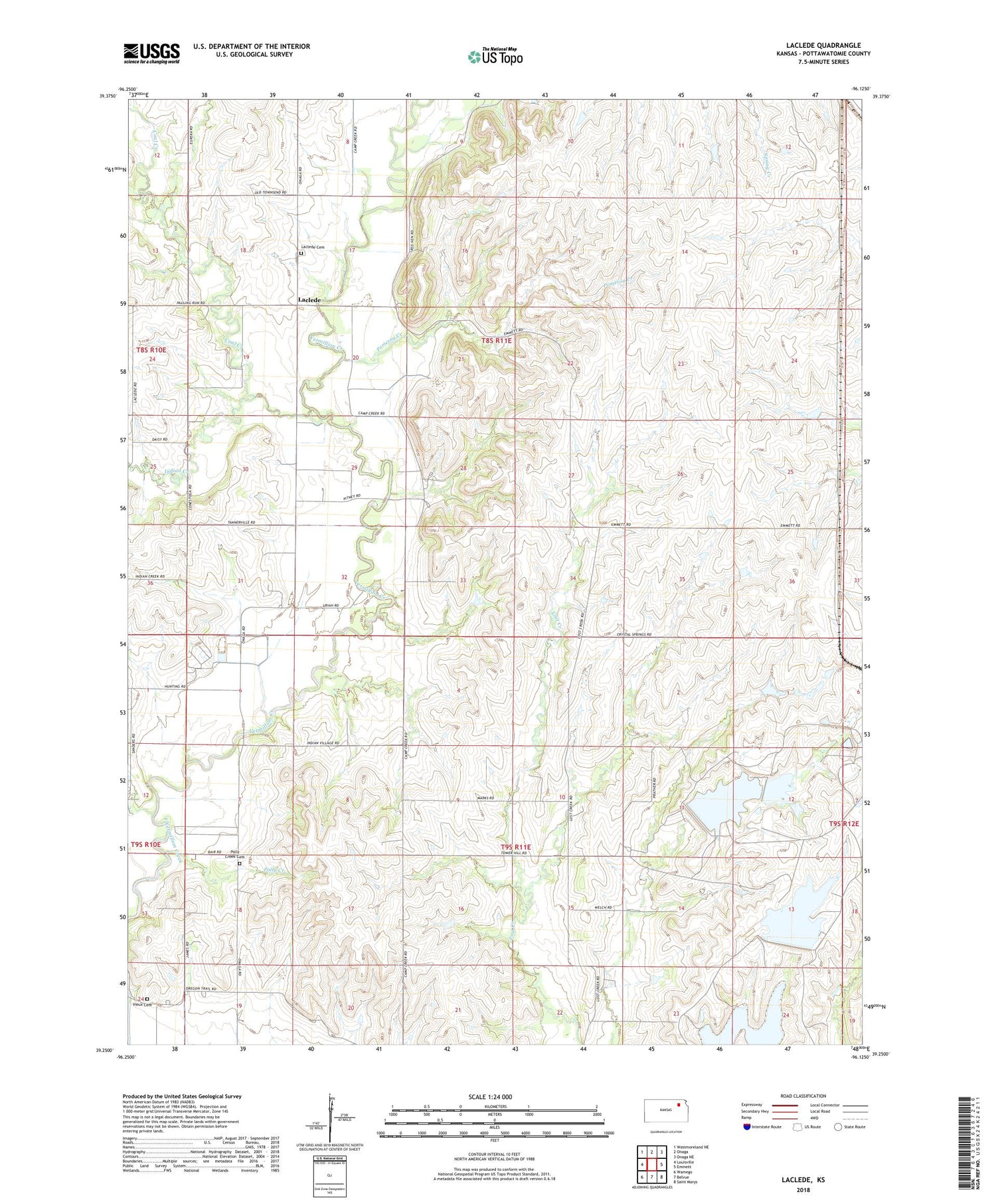 Laclede Kansas US Topo Map Image